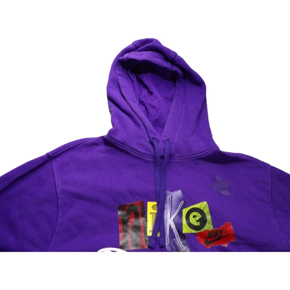 Nike Sportswear Ransom Note Hoodie Pullover Fleece Men L Court Purple Top Casual
